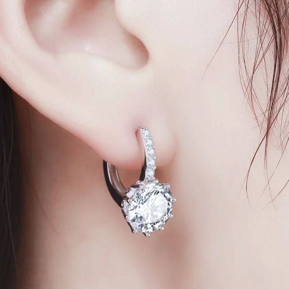 STERLING SILVER CLASSIC EARRINGS - Picture 2 of 4